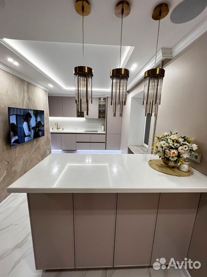 Кухня с фрезерованными фасадами