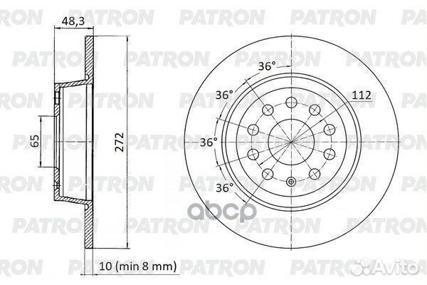 Диск тормозной PBD7033 patron