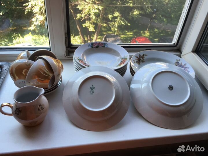 Чашки и молочник дулево