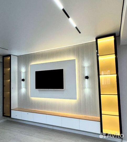 Тв зона с подсветкой