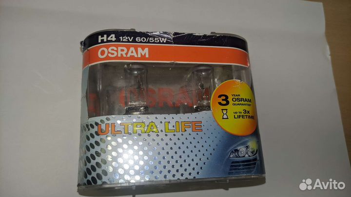 2 Галогеновые лампы H4 osram