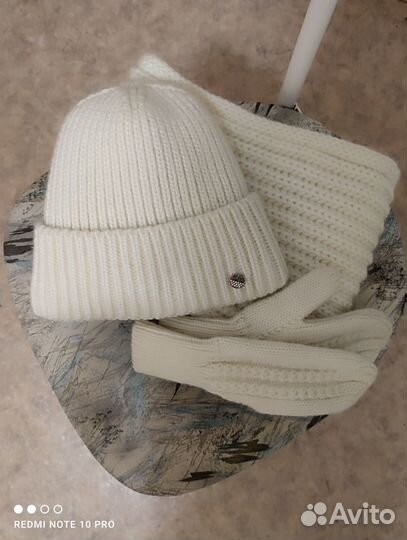 Комплект шапка, снуд, варежки