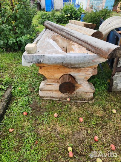 Лавки столы из бревна