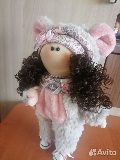 Кукла текстильная в кигуруми сплюшка