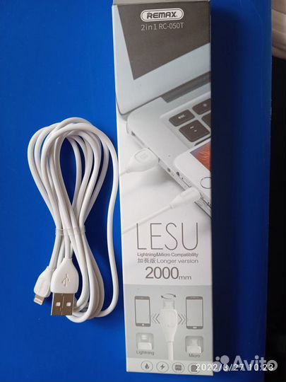 Кабель iPhone USB универс. 2в1 remax RC-050T новый