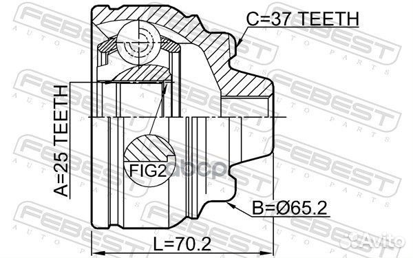 Шрус наружный 25x65.2x37 BMW 6 F06 GC 2011-2013