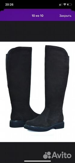 Сапоги женские натуральная замша 38