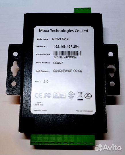 Новый преобразователь Moxa Nport 5232i ETH-RS485
