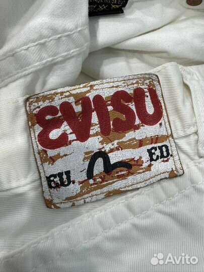 Evisu джинсы 31х32 белые оригинал япония