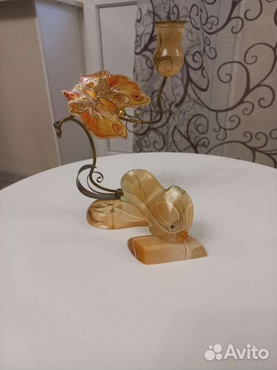 Подсвечник из натурального камня Оникс