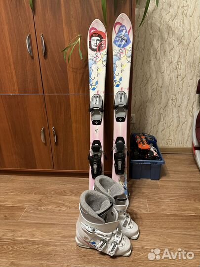 Горные лыжи 100 с ботинками