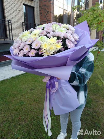Букет гигант из кустовой хризантемы