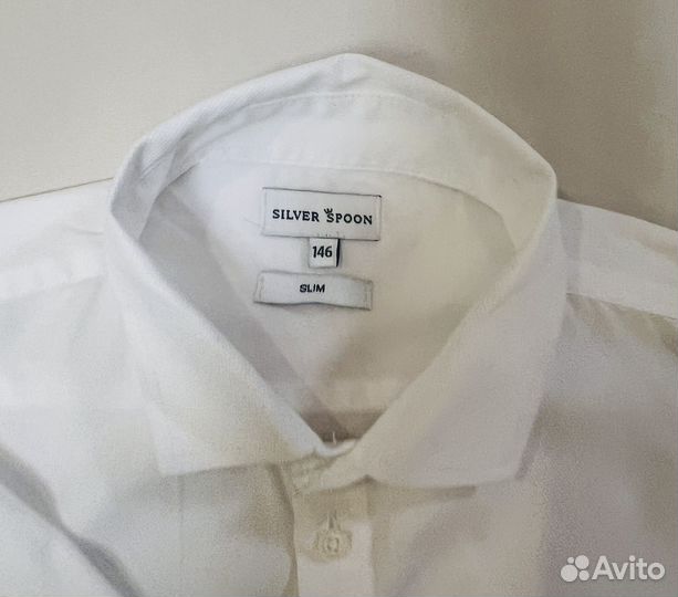Рубашка silver spoon рост 146 белая сорочка хлопок