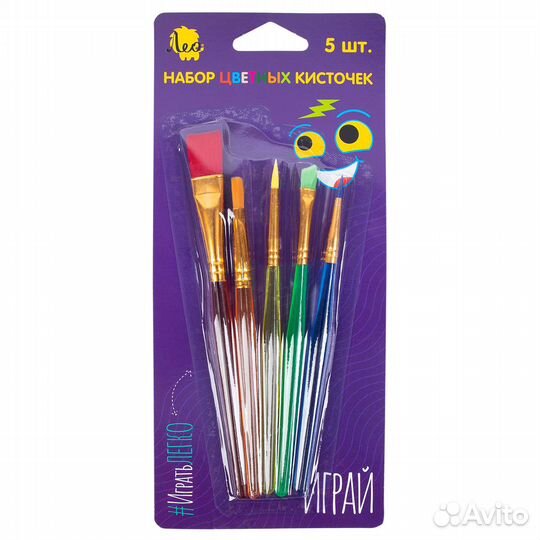Кисти в наборе 05шт синтетика ассорти 