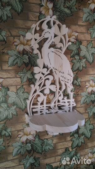 Резные полочки Цапля и Журавль