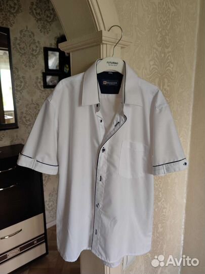Белая рубашка на мальчика 140-146
