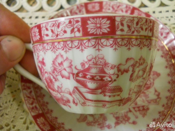 Антикварная чайная пара Moschendorf Porcelain