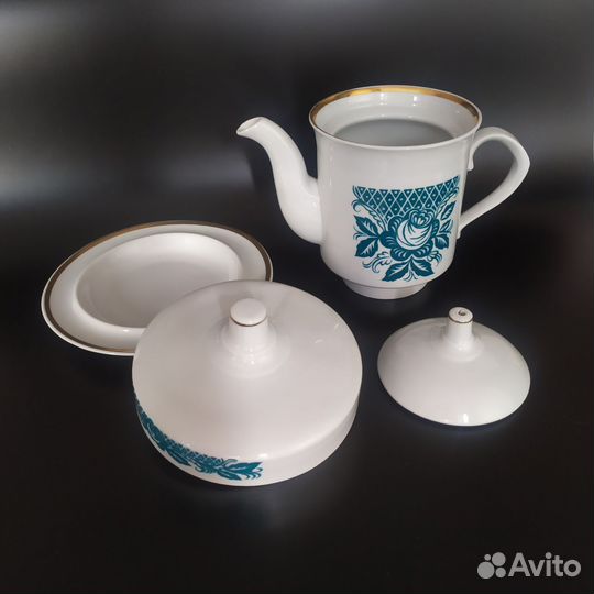 Чайник и масленка Дулево СССР