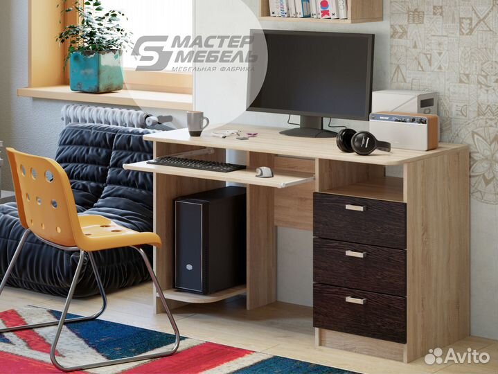 Компьютерный стол с ящиками К-3