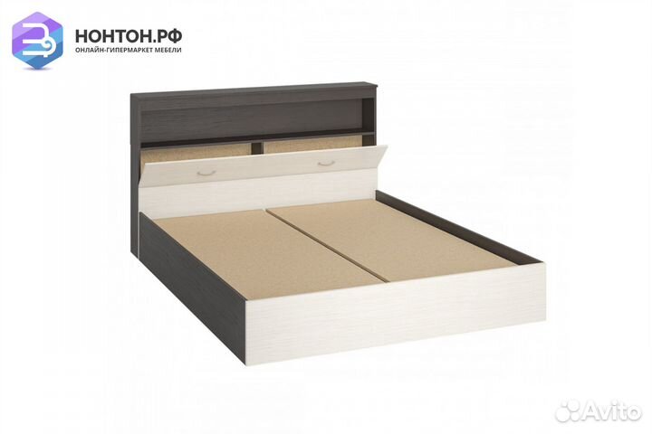 Кровать с прикроватным блоком Ронда 1.6 м венге