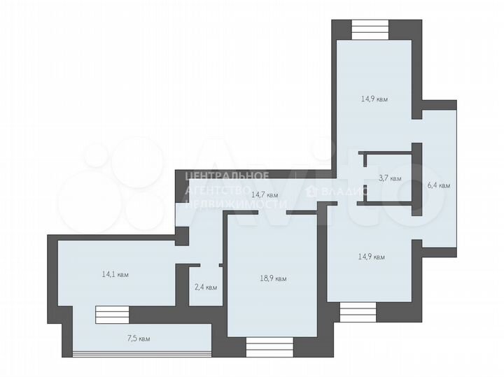 3-к. квартира, 83,6 м², 9/14 эт.