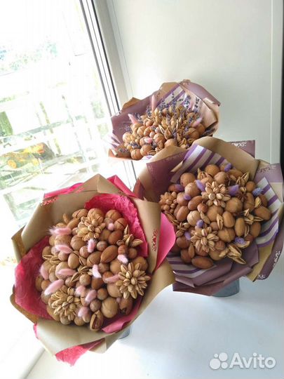 Букет из орехов, подарок, фудбукет