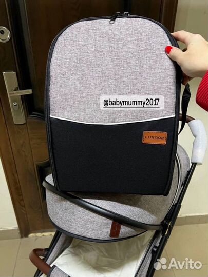 Коляска luxmom 609 беж + сумка