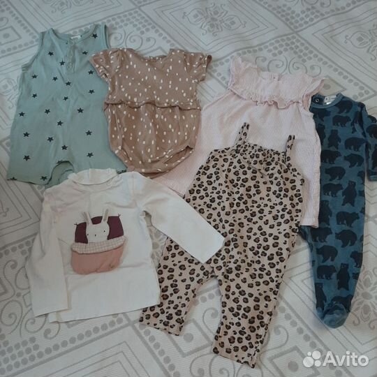 Детские вещи пакетом на девочку 68 74 80 h&m