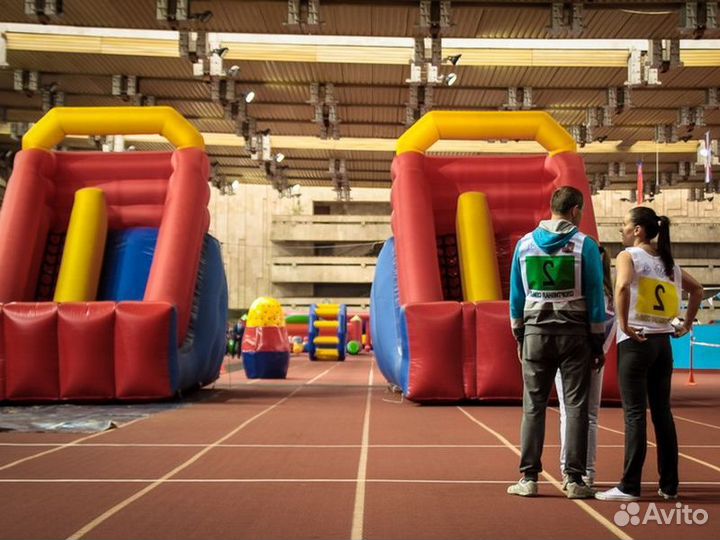 Аренда батута с горкой