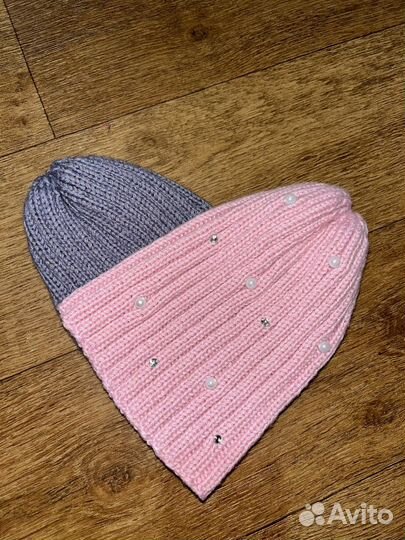 Парные шапки на весну для мальчика и девочки