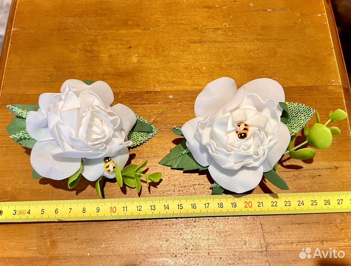 Резинки (банты) для волос ручной работы цветы