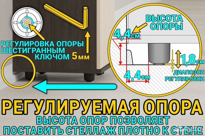 Тумба(шкаф) с полкой 3 отдела/модульная мебель