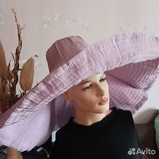 Летняя шляпа трансформер, бледно сиреневая