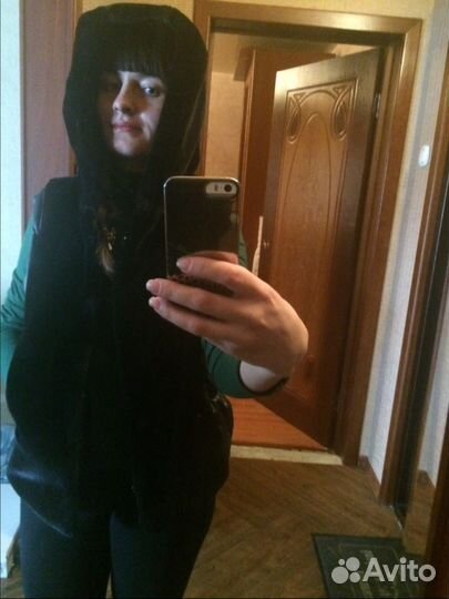 Жилет кожаный, очень теплый