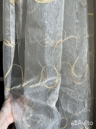 Тюль шторы 2 штуки высота 265 длина 4 метра х2