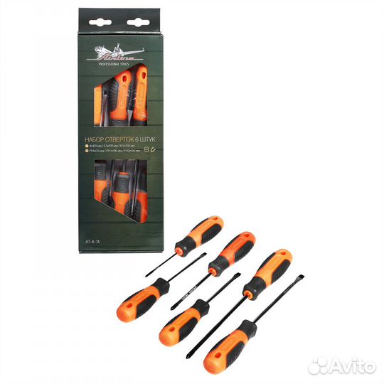 Набор отверток 6 предметов (SL4х100мм,SL5х100мм,SL