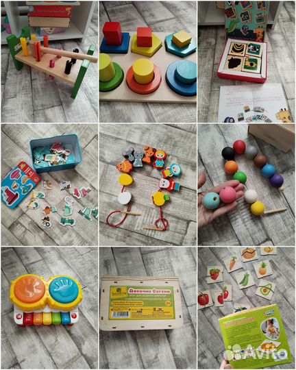 Развивающие деревянные игрушки монтессори