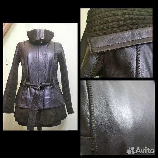 Куртка кожаная женская утепленная, Италия