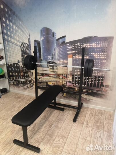 Скамья для жима со стойками и штангой