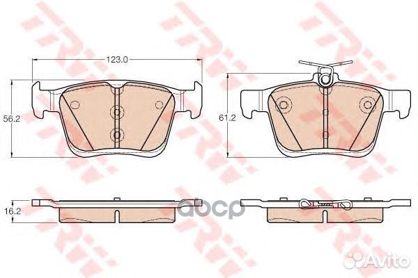 Колодки зад.audi A3 (8V1) 1.2 tfsi 2014/05 GD