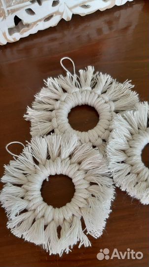 Новогодние игрушки макраме