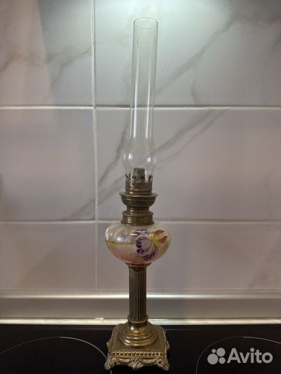 Винтажная керосиновая лампа,Франция