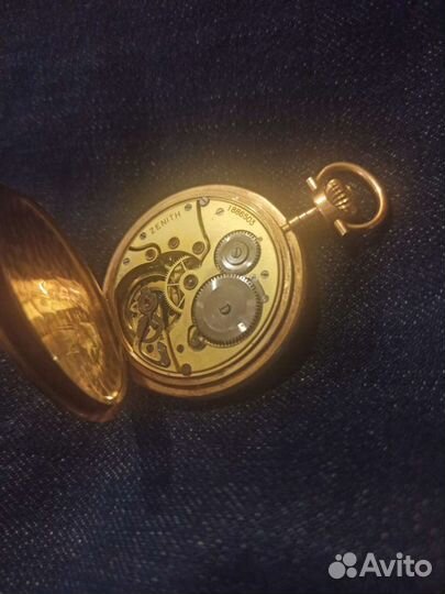 Золотые карманные часы zenith 1909г