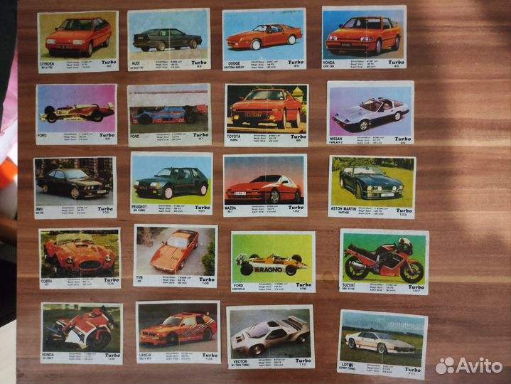 Вкладыши от жвачки turbo турбо