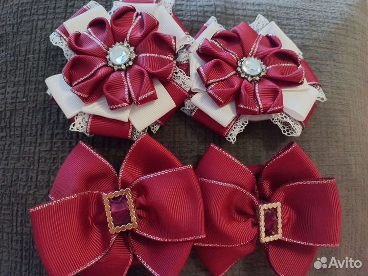 Резинка для волос, бантики ручная работа