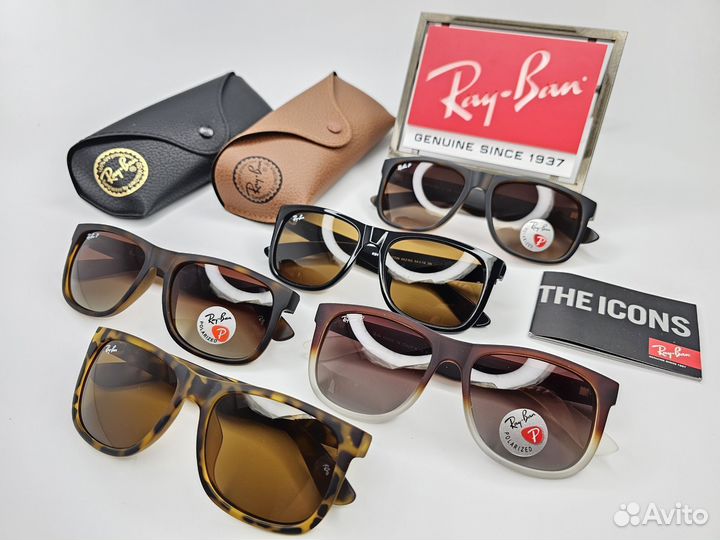 Очки Ray Ban Justin 4165 Leopard Polarized Brown