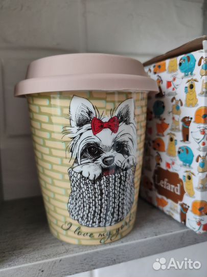 Кружка керамическая с крышкой