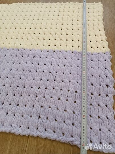 Плед детский плюшевый новый 90*90 ручной работы