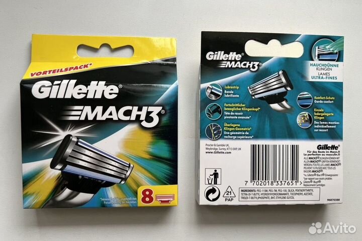 Кассеты gillette mach3