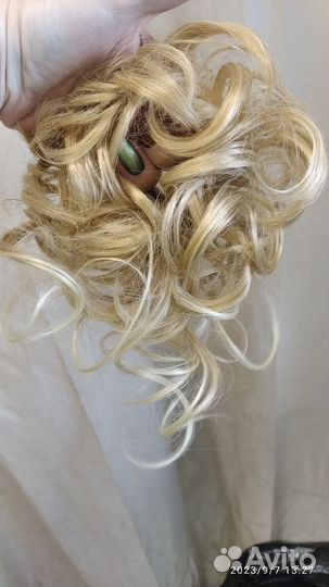 Парик, шеньон на крабе, резинка для волос